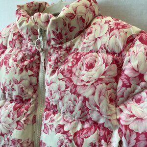 Girl - 3 - Rock Your Kid Pink Floral Puffer Coat